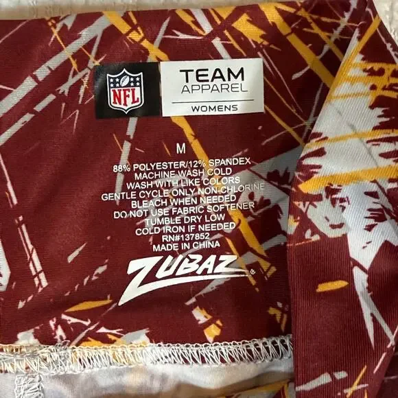 Zubaz NFL Women's maroon and yellow Washington Commanders leggings med - Picture 4 of 8
